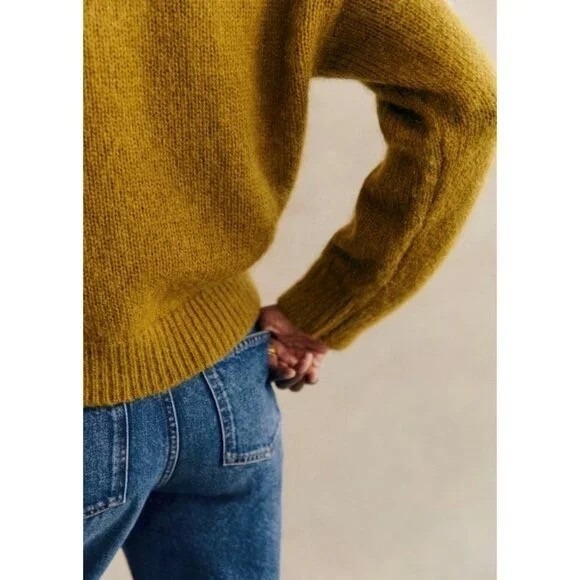 SÉZANE La Maille Sezane Suzon Jumper Sweater Olive Floral Embroidered Large - Picture 9 of 15